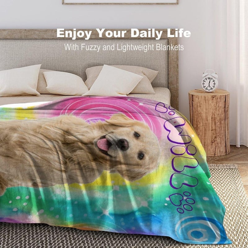 Artsadd Personalized Cat Dog Portrait Blanket - Personalized Dog Cat Memorial Throw Blanket with Pet Photo & Name - Custom Remembrance Gift for Family Friends - in Loving Memory Blanket for Dog Lovers - Image 2